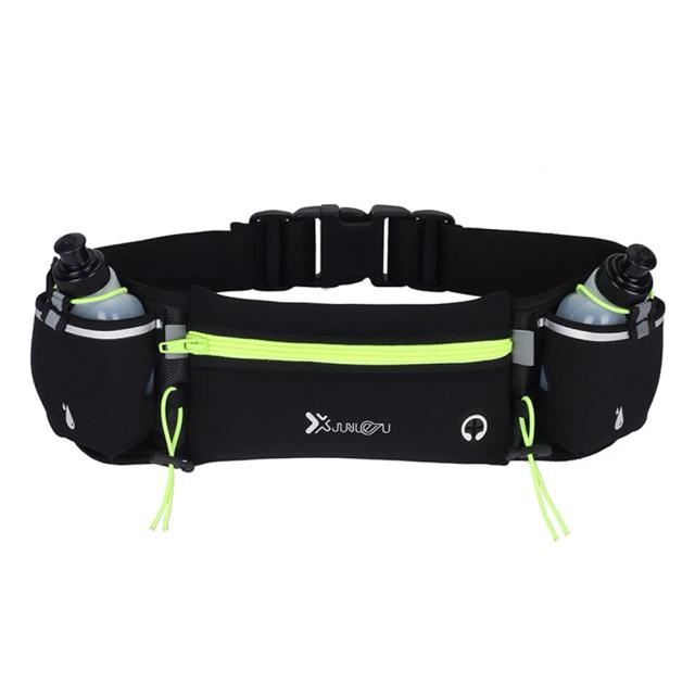 Cintura Hidratação Running Belt com Garrafas, Múltiplos Bolsos e Suporte para Telefone para Esportes ao Ar Livre