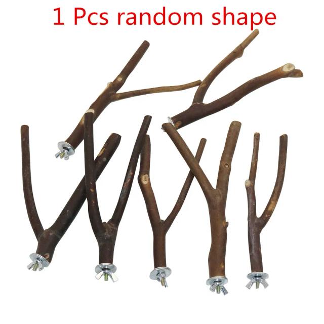 Suporte de Poleiro para Pássaros de Madeira Natural 15cm