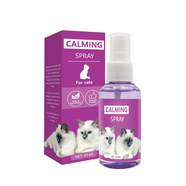 Spray Calmante Anti-Stress com Feromônios para Gatos - Alívio da Fadiga Emocional 60ml
