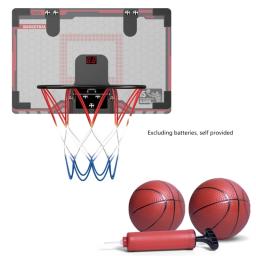 Cesta basquete para crianças, aro basquete interno pontuação automática, brinquedo basquete montado na parede com - Image 3