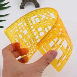Fornecimento ferramenta medição estêncil desenhos régua modelo arquitetônico profissional - Image 4