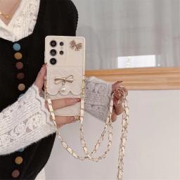 3d bowknot crossbody titular do cartão carteira caso de telefone para samsung galaxy s25 ultra s24 s23 s21 s20 fe s22 + mais nota 20 capa macia - Image 6