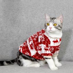Pet Natal colete camisola, gatos suéteres, saltadores quentes, vestir acessórios para festa de Natal, viagem - Image 3
