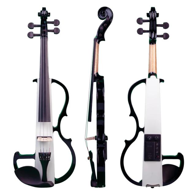 Kit Completo para Iniciantes em Violino Elétrico com Case, Cabo de Áudio e Cordas - Modelo 4/4 Sólido e Silencioso