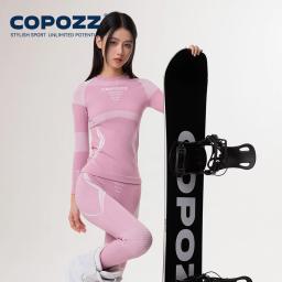 Copozz masculino feminino conjuntos de roupa interior térmica de esqui secagem rápida compressão funcional treino apertado snowboard topos e calças adulto - Image 6