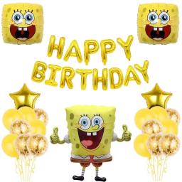 3D Sponge-Bob Foil Balão Decorações, Talheres descartáveis, Guardanapos Prato, Fontes Do Partido De Aniversário - Image 6