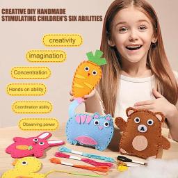 Kit de Costura Iniciante para Crianças, Criação de Animais de Feltro, Arte e Artesanato Incluídos, Meninas, 8 Anos - Image 3