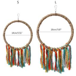 Brinquedo mastigar para pássaros, anel sisal, suporte balanço, papagaio, brinquedo treinamento para periquitos, - Image 6