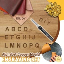 Pyrography Carving Stencil Set, DIY Wood Burning Set, 26 Letras, Molde De Cobre, Molde, Ferro De Solda, Caneta Dicas, Kit Ferramentas, Gadgets - Image 6