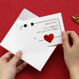 Cartões artesanais para o presente do dia dos namorados, cartão postal do amor, cartões do convite do casamento, aniversário para ela, DIY - Image 5
