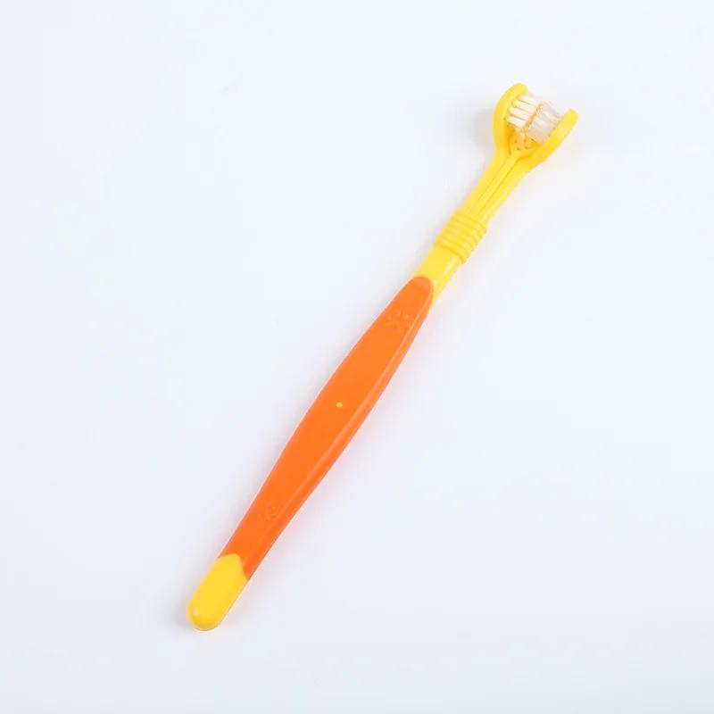 Pet Toothbrush Kit para cão e gato, Cuidados dentários, Três cabeças, Dedo Toothbrush, Dentes limpeza da boca - Image 1