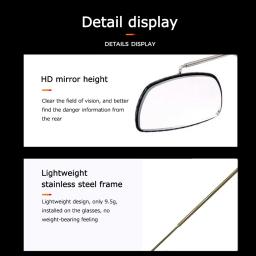 Espelho retrovisor para Riding Enthusiast, Óculos, Óculos, Ferramenta de equitação, ciclismo, acessórios, 360 graus - Image 4