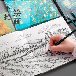 80 folhas de desenho esboço caderno encadernação esboçar almofada papel branco planejador viajantes diários livro nota van gogh bloco de notas - Image 3