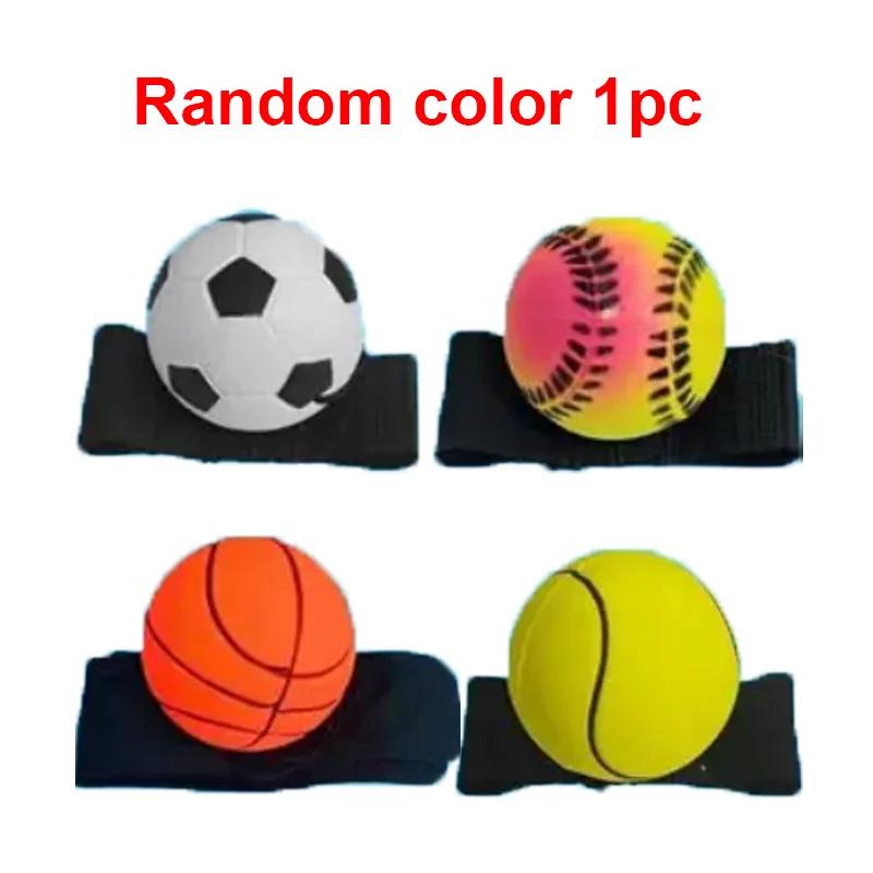 Pulso de borracha e handebol para crianças, 1 parte, bola de borracha, elástico, para esportes, treinamento, com corda de nylon - Image 1