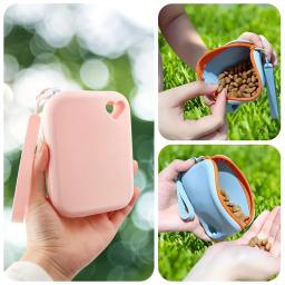 1pc silicone cão tratar saco pet lanche saco de viagem portátil treinamento pet andando saco acessórios para animais de estimação - Image 1
