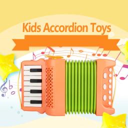 Acordeão de brinquedo para crianças, instrumento musical, brinquedos educativos, presentes para crianças, iniciantes, meninos, meninas, 8 graves, 10 teclas - Image 2