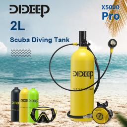 Dideep Scuba Diving Tank Set, Medidor de Pressão Upgrade, Mergulho Vest Bag, Tanque De Cilindro De Oxigênio, Equipamento Snorkel, 2L - Image 1