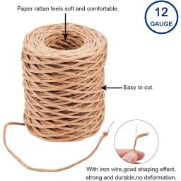 55 jardas floral ferro ligação haste fio 2mm papel embrulhado corda de rattan fio de papel rústico para buquês de flores diy artesanato embrulho de presente - Image 2