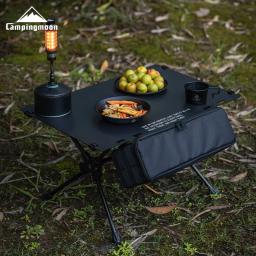 CAMPINGMOON T-510 IGT Mesa de acampamento tática com armazenamento portátil ao ar livre dobrável mesa de piquenique mesa tática de liga de alumínio - Image 3