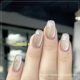 White Moonlight-Ceramic Cat Eye Nail Polish Gel, Crystal Naked Color, UV LED Gel, Semi Permanente, Manicure Art Vernizes - Image 6