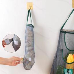 Sacos De Armazenamento Reutilizáveis para Cozinha, Saco de malha suspenso, Armazenamento de frutas e vegetais em casa, Saco líquido para gengibre, alho, batatas e cebolas - Image 5