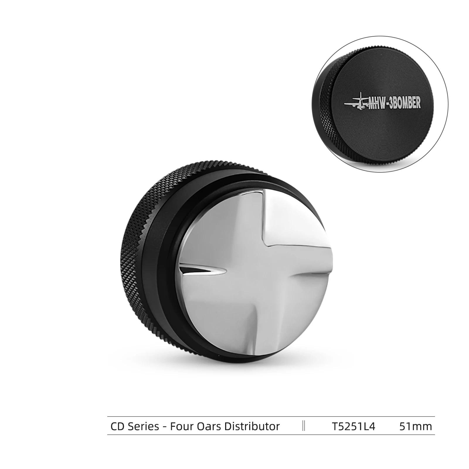 MHW-3BOMBER 51/53/58mm Tamper & Distribuidor de café com tapete de compactação Escova de limpeza Espresso Tamper Set Home Barista Acessórios - Image 1