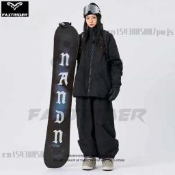 Calças externas de esqui de snowboard feminino à prova d'água calças de esqui soltas ao ar livre inverno calças de neve casuais masculinas - Image 3