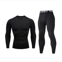 Terno Compression Sportswear para homens, esportes apertados, conjuntos de ioga, treino, jogging, traje de treino fitness, calças, equipamento esportivo, 2 peças - Image 1