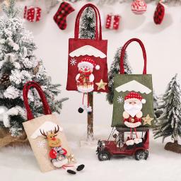 Pano saco de presente de natal saco de lona de maçã sacola de véspera de natal bolsa de doces de maçã feliz navidad joy 2025 noel fontes de festa - Image 3