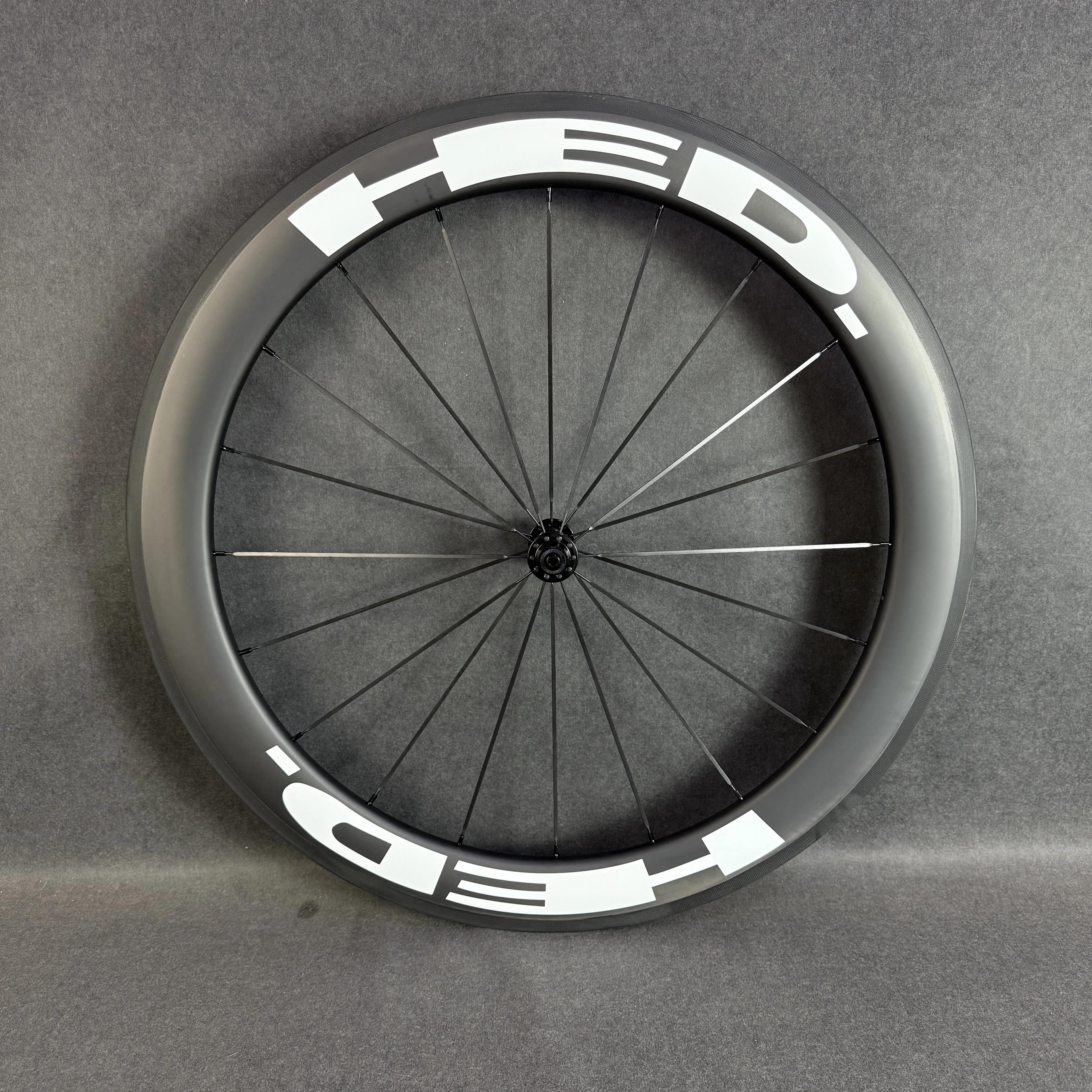 Conjunto de rodas de bicicleta de estrada 700c, fibra de carbono, v/roda, freio, profundidade 50/60/88mm, largura 23/25/28mm, superfície do cubo r13, acabamento brilhante/fosco - Image 1