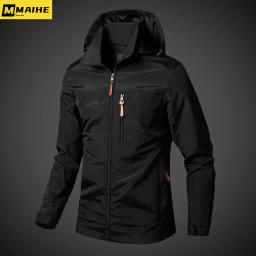 Homens jaquetas corta-vento à prova dwaterproof água militar casaco com capuz masculino novas jaquetas de combate outono ao ar livre caminhadas ciclismo bombardeiro outwear - Image 3