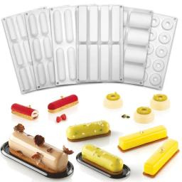 Silicone Molde Pastelaria para Doces Bolo, Oval, Tira Longa, Mousse, Formas, Bandeja, DIY Caseiro, Doces Franceses, Molde de Cozimento - Image 1