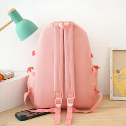 Mulheres Harajuku Canvas Saco de Escola Set, Laptop Bags para Meninas Adolescentes, Mochila Kawaii, Saco de Livro Estudante Universitário, 4 Pcs - Image 5