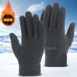 Luvas térmicas grossas masculinas e femininas, Dedo cheio, à prova de vento, Quente, Velo, Resistência ao frio, Ao ar livre, Esqui, Ciclismo, Luvas, Inverno - Image 1