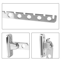 Parede De Aço Inoxidável Montado Cabides Dobráveis, Roupas Secagem Rack, Suprimentos De Armazenamento De Lavanderia, Economia De Espaço Interior, 6 Furos - Image 2