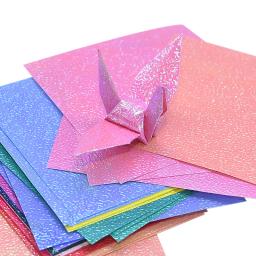 Papel de Origami Quadrado Brilhante, Dobrável com Glitter Lateral Único, Papel de Cor Sólida, Artesanato Handmade Scrapbooking, Decoração DIY Wrap, 50Pcs - Image 1
