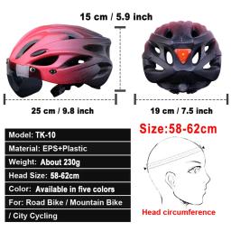 X-TIGER adulto capacete de bicicleta com luz traseira led óculos leve respirável capacete de ciclismo caber 58-62cm circunferência da cabeça - Image 4