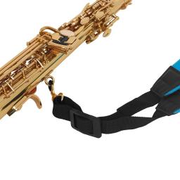 Ajustável Saxofone Neck Strap, Metal Cromado Gancho, Proteção Nylon Corda para Soprano, Tenor, Alto Sax Peças e Acessórios - Image 3