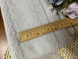Guarnição cinzenta bordada do laço do algodão, telas nigerianas elegantes do casamento, 2 m, largura 9cm - Image 6