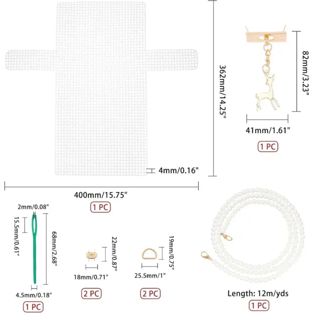 Conjunto de Kits de Lona Plástica de Malha Clara para Bordado - Fáceis de Cortar e em Liquidação