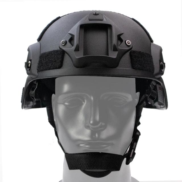 Capacete Tático BOOIU-ACH MICH 2000 com Proteção Auricular, Ajustável em Plástico ABS, Montagem Frontal NVG e Trilho Lateral 3mm