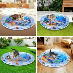 Esteira de Sensação de Água Gato com Peixe Flutuante, Brinquedo interativo do pontapé, Almofada de alívio do tédio para gatos interiores - Image 3