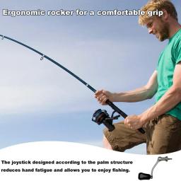 Aço inoxidável ergonômico pesca roda punho, peças de aperto de substituição, parafuso-no botão, substituição Reel Handle, confortável - Image 2