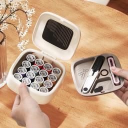 Mini conjunto de ferramentas de costura magnética portátil iniciantes linha de costura agulha threader tesoura kit bordado handwork costura coisas - Image 2