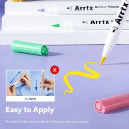 Canetas de tinta acrílica Arrtx, marcadores de tinta acrílica de ponta extra fina para pintura rupestre, cerâmica/vidro/tela/caneca/madeira/ovo de páscoa - Image 4