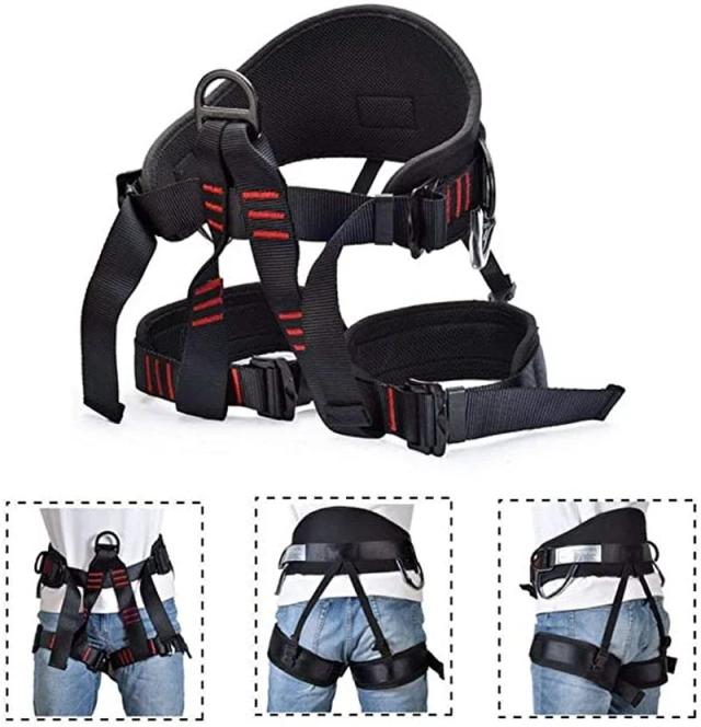 Arnês Ajustável para Escalada e Resgate, Cinto de Segurança Half-Length para Aventura ao Ar Livre