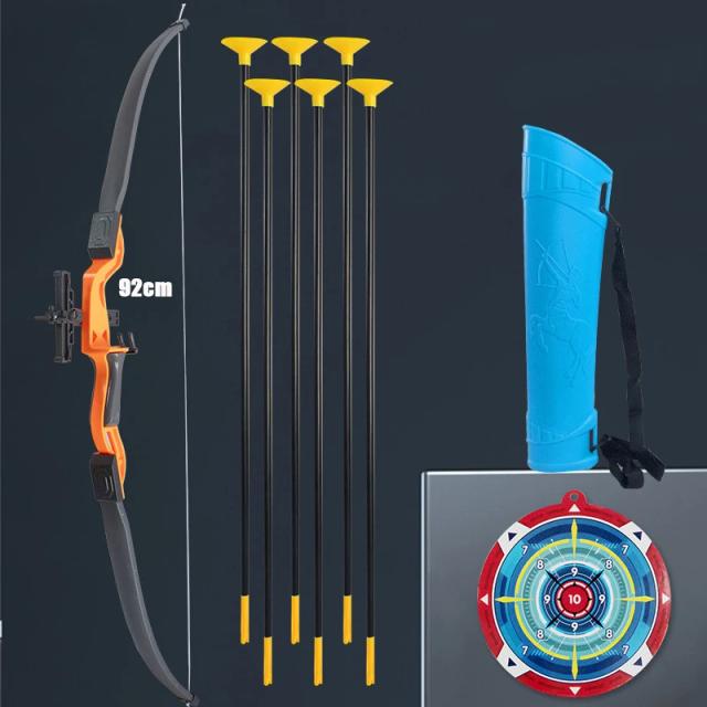 Brinquedos de Tiro com Arco e Flecha para Crianças - Conjunto Completo com Alvo e Recurvo, Ideal para Presentes ao Ar Livre, 92cm