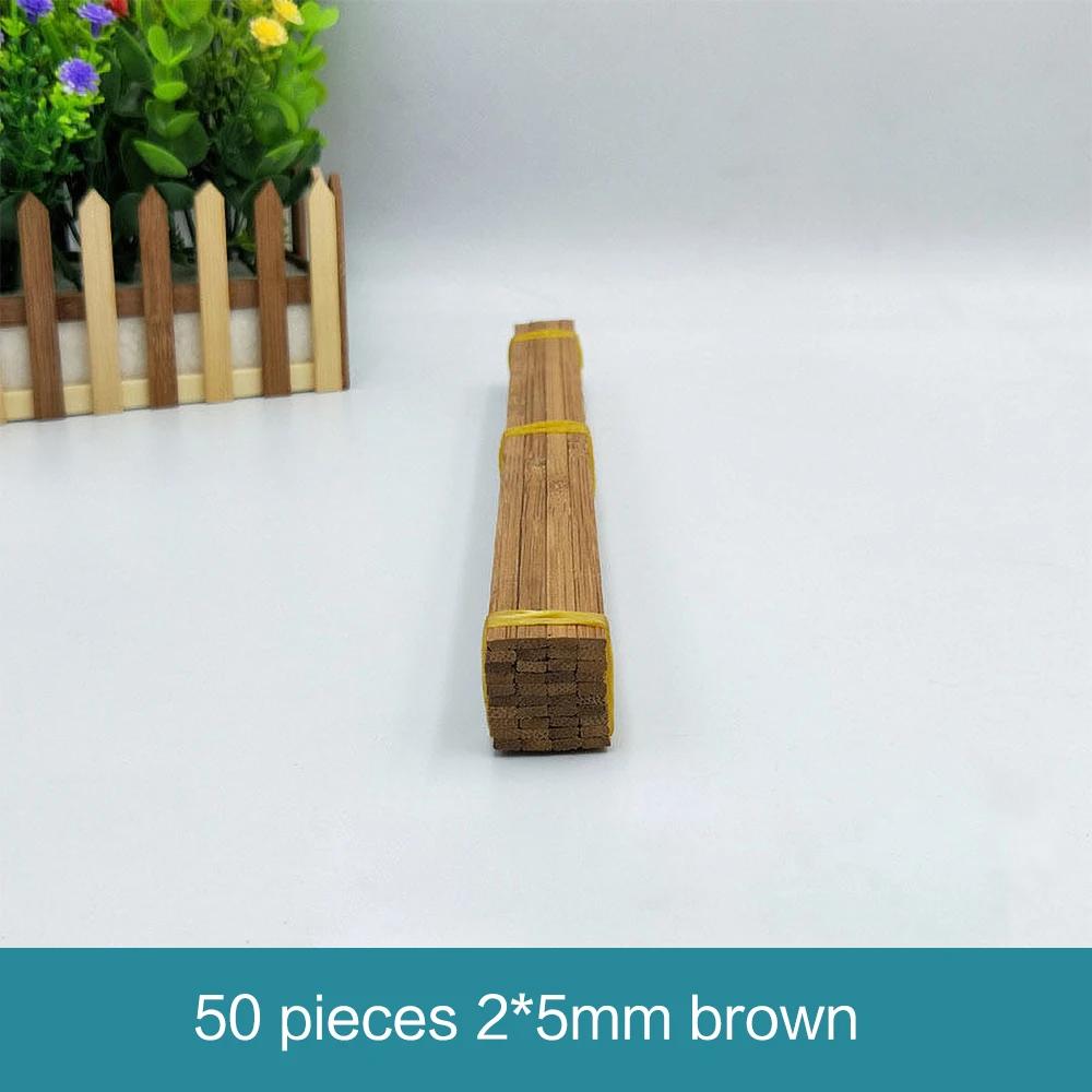 50pc multisize plana varas de bambu artesanato de madeira diy material artesanal fazendo materiais materiais de construção modelo de 30cm de comprimento - Image 1