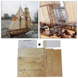 Kits modelo do navio para crianças, brinquedos do enigma do barco, presente do Natal, 1:100 - Image 4