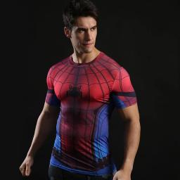 Terno de fitness impresso em 3D masculino, camisa apertada, manga curta, top esportivo, musculação, musculação, ácido, novo - Image 4